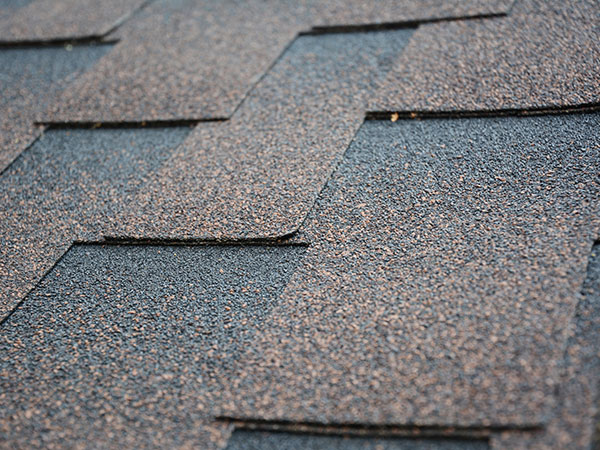 A close-up on architectural asphalt shingles